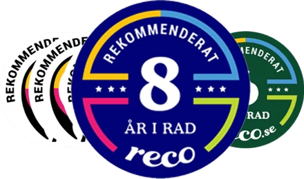 Rekommenderat 8 år i rad på Reco